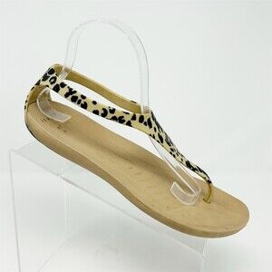 Crocs Sexi Serena Women's Thong Sandals Beige Leopard Print Slip-On Flip Size 9